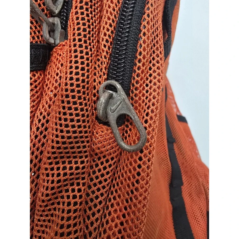 Nike Brasilia 7 Large Mesh Backpack Orange Black BZ9719-801 READ DAMAGED